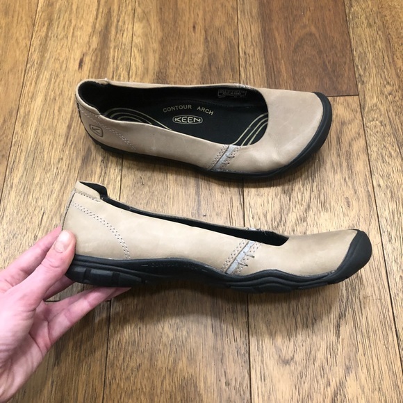 Keen size 7 leather slip on shoes flats contour arch - Picture 5 of 10